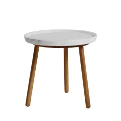Mesa Tureen, Mármol , ø52cm, patas de roble aceitadas en natural*Stolab