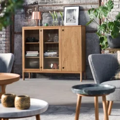 Mesa Tureen, Mármol , ø52cm, patas de roble aceitadas en natural*Stolab