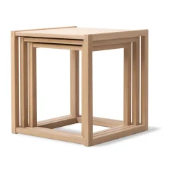Mesas nido BM375, 3 piezas, Roble claro aceitado*Fredericia Furniture Outlet