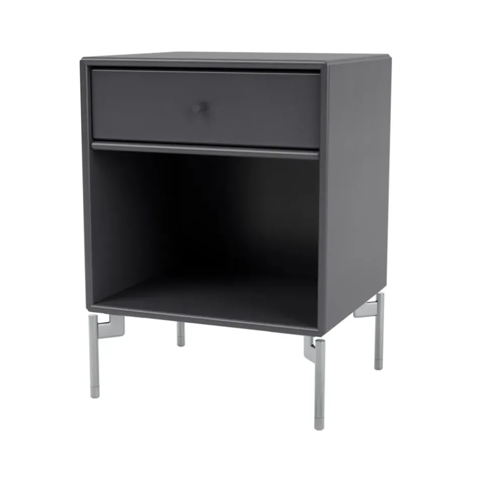 Mesilla de noche Dream, Coal 36, patas de cromo*Montana Discount