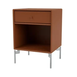 Mesilla de noche Dream, Hazelnut 146, patas de cromo*Montana Outlet