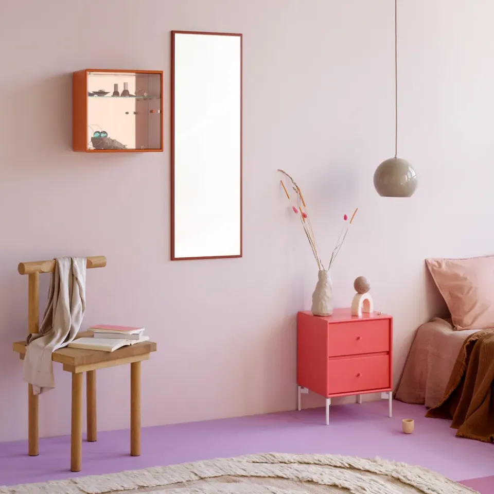 Mesilla de noche Drift, Rhubarb 151, patas de cromo*Montana Online