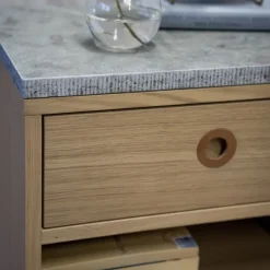 Mesita de noche Höllviken, Encimera de mármol blanco áceo, 1 cajón*Mavis Best