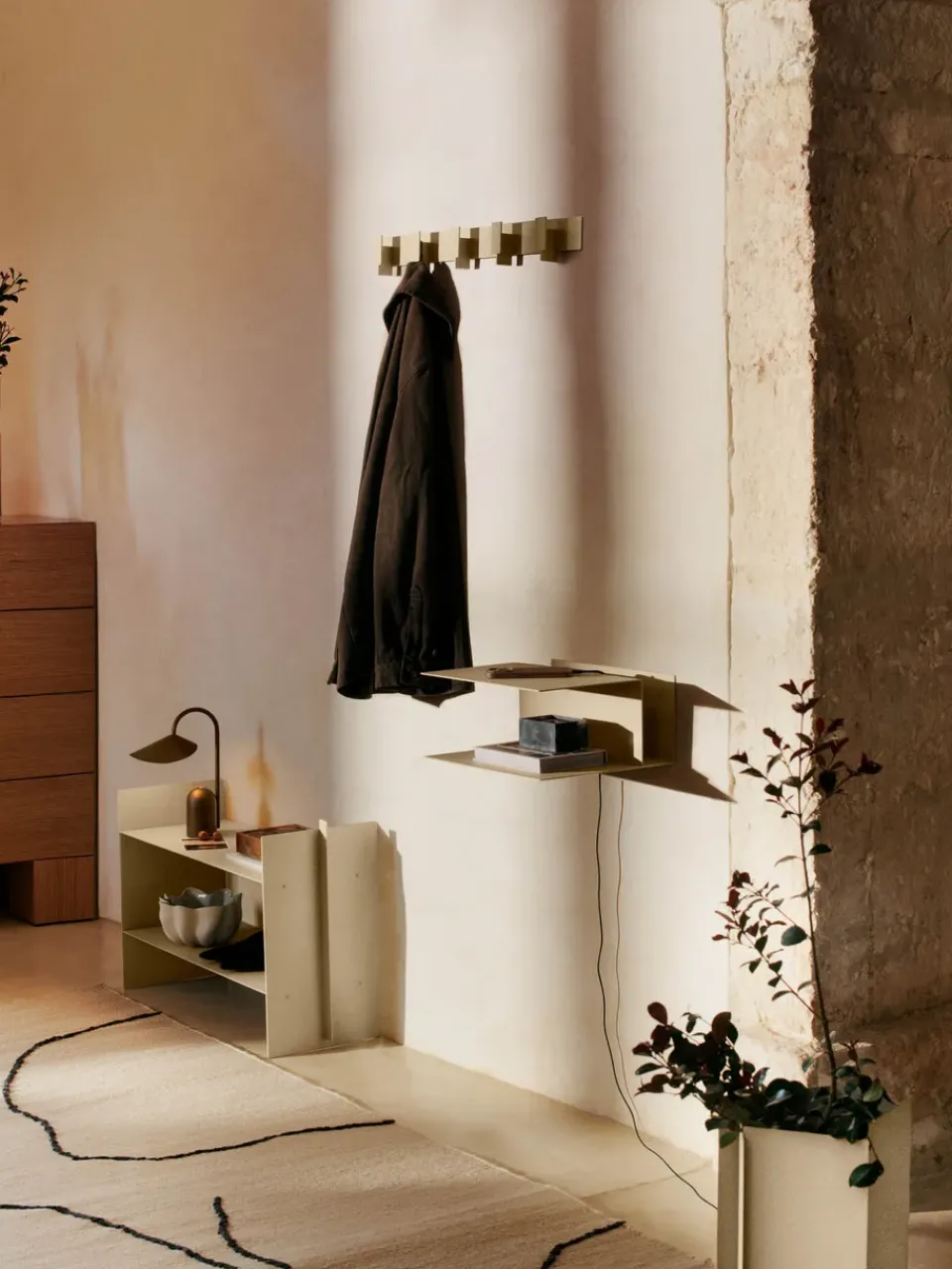 Mesita de noche Lager 15,5x35x30 cm, Cashmere*Ferm Living