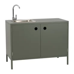 Mueble bajo de cocina exterior Kelia con fregadero, Nordic green, 121x90x64*Brafab New
