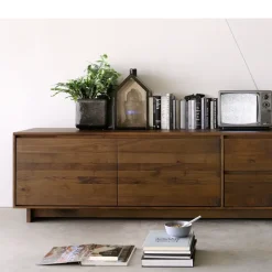 Mueble multimedia Wave 60x210 cm, Roble con aceite duro encerado*Ethnicraft Best