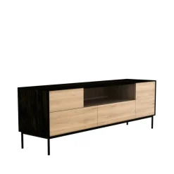 Mueble multimedia Whitebird, Roble negro-Patas metálicas negras*Ethnicraft Online