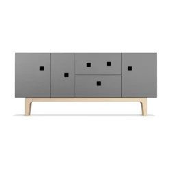 Mueble TV Peep M2, Slate grey, roble pigmentado blanco*Zweed New