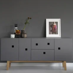 Mueble TV Peep M2, Slate grey, retro, base de roble*Zweed Sale