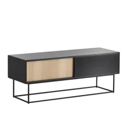 Mueble TV Virka, Negro - roble*Woud Clearance