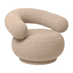 Orbo Lounge chair swivel, Raw bouclé - Natural*Ferm Living