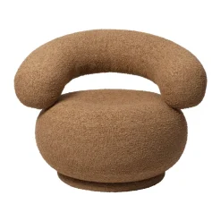 Orbo Lounge chair swivel, Raw bouclé - Tan*Ferm Living Sale