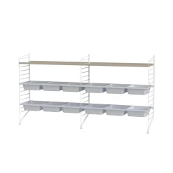 Panel de suelo , Blanco, 85x30 cm, paquete de 2*String