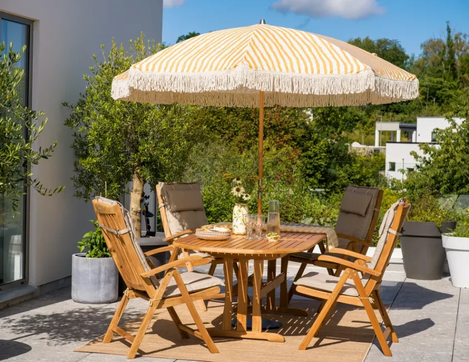 Parasol Gatsby, Yellow stripe, Ø256 cm*Brafab Discount