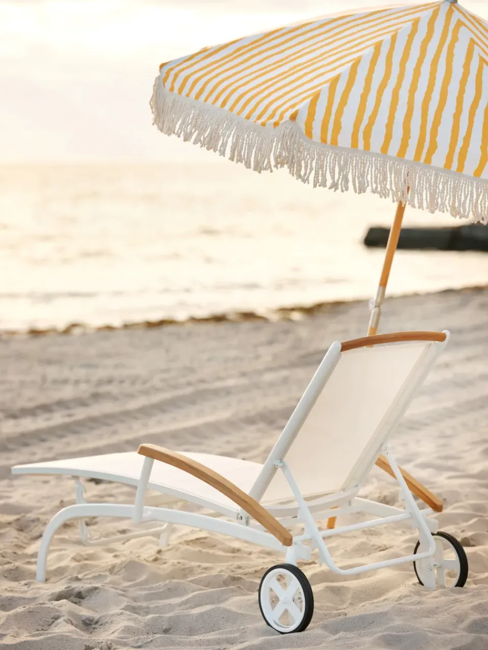 Parasol Gatsby, Yellow stripe, Ø185 cm*Brafab New