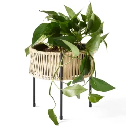 Pedestal para plantas Umanoff ratán-acero, h27 cm Ø27 cm*Audo Copenhagen Best