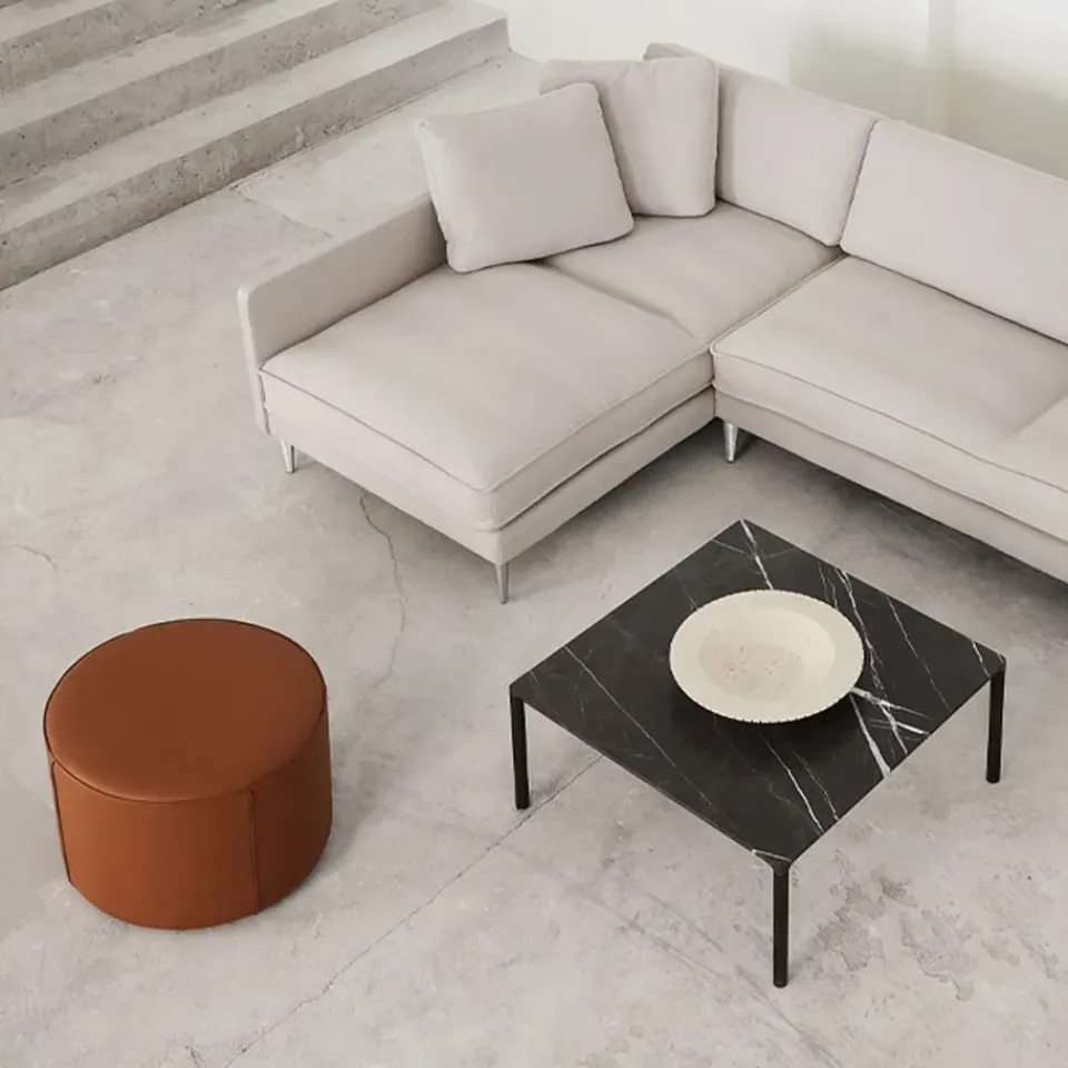 Puf Mono , Cuero omni 301 black - Ø55 cm*Fredericia Furniture Discount