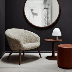 Puf Mono , Cuero omni 307 cognac - Ø39 cm*Fredericia Furniture Clearance