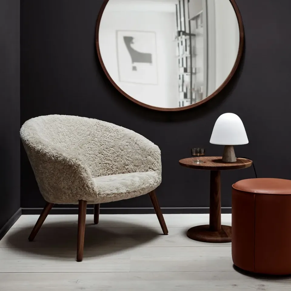 Puf Mono , Cuero omni 307 cognac - Ø39 cm*Fredericia Furniture Clearance