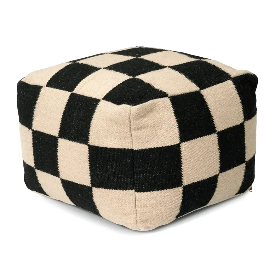 Puf Square 50x50 cm, Negro-natural*Classic Collection Outlet