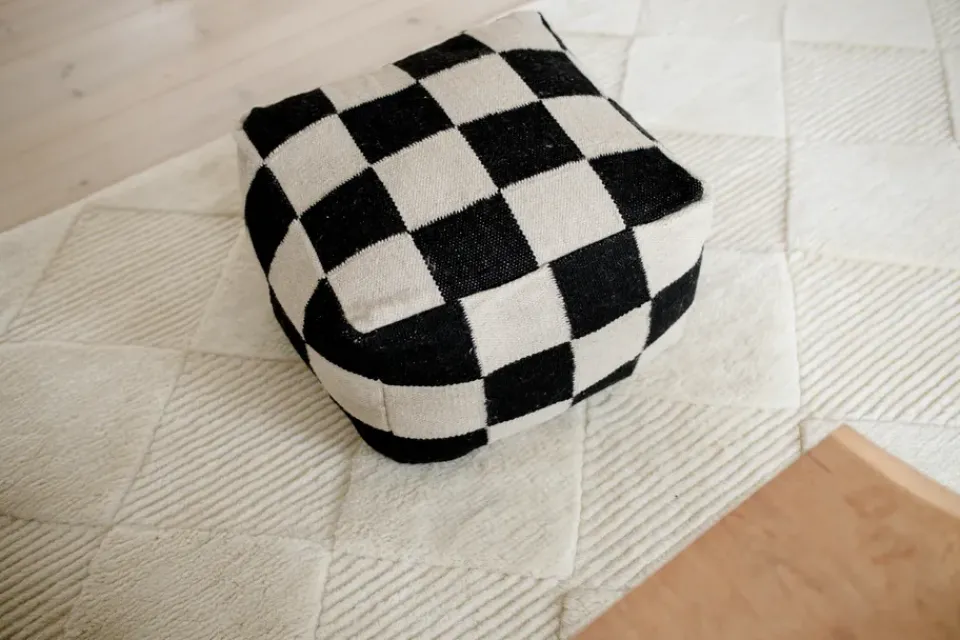 Puf Square 50x50 cm, Negro-natural*Classic Collection Outlet