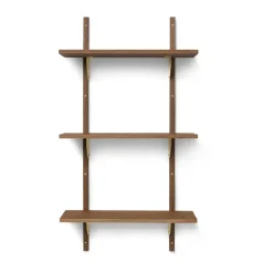 Repisa Sector triple narrow, Smoked Oak, brass*Ferm Living Best
