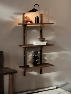 Repisa Sector triple narrow, Smoked Oak, brass*Ferm Living Best
