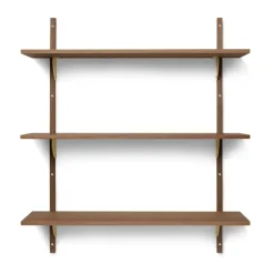 Repisa Sector triple wide, Smoked Oak, brass*Ferm Living