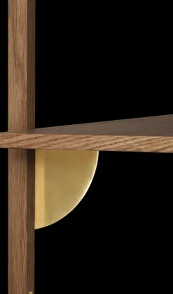Repisa Sector triple wide, Smoked Oak, brass*Ferm Living
