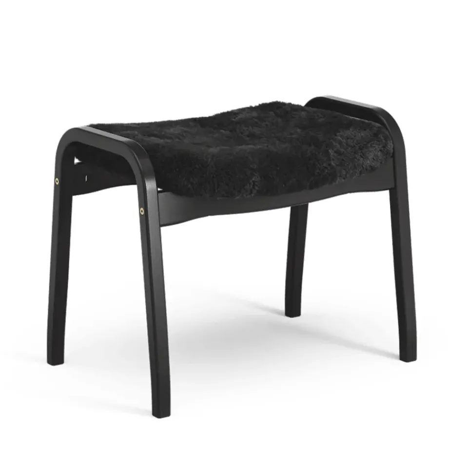 Reposapiés Lamino, Piel de oveja black-haya teñida de*Swedese Discount