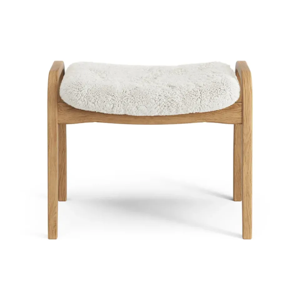 Reposapiés Lamino roble aceitado/piel de oveja, Offwhite (blanco)*Swedese Outlet