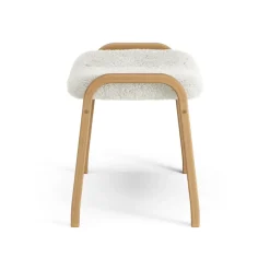 Reposapiés Lamino roble aceitado/piel de oveja, Offwhite (blanco)*Swedese Outlet