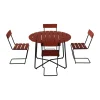 Silla 1, Roble teñido en rojo oscuro con estructura de acero negro*Grythyttan Stålmöbler Best