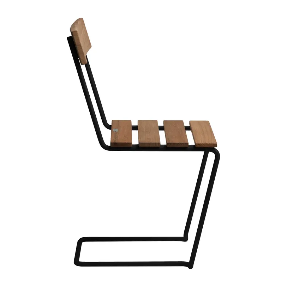 Silla 1, Teca sin tratar-negro*Grythyttan Stålmöbler Hot