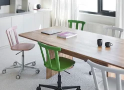 Silla Alt base giratoria con asiento tapizado abedul, Vidar 4, 633 pink-malva 27*Stolab Clearance