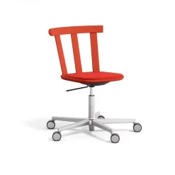 Silla Alt base giratoria con asiento tapizado abedul, Vidar 4, 542 red- fresa 44*Stolab Best