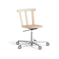 Silla Alt base giratoria con asiento tapizado abedul, Elmoveget 22011-Barniz mate claro*Stolab Sale