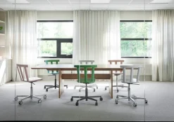 Silla Alt base giratoria con asiento tapizado abedul, Hallingdal 65-103 grey/beige-blanco 21*Stolab Outlet