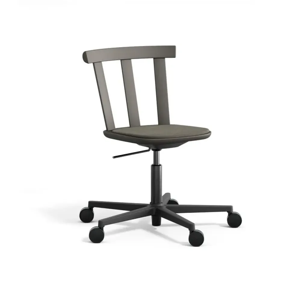 Silla Alt base giratoria con asiento tapizado abedul, Hallingdal 65-153 dark grey- oscuro 62*Stolab Sale