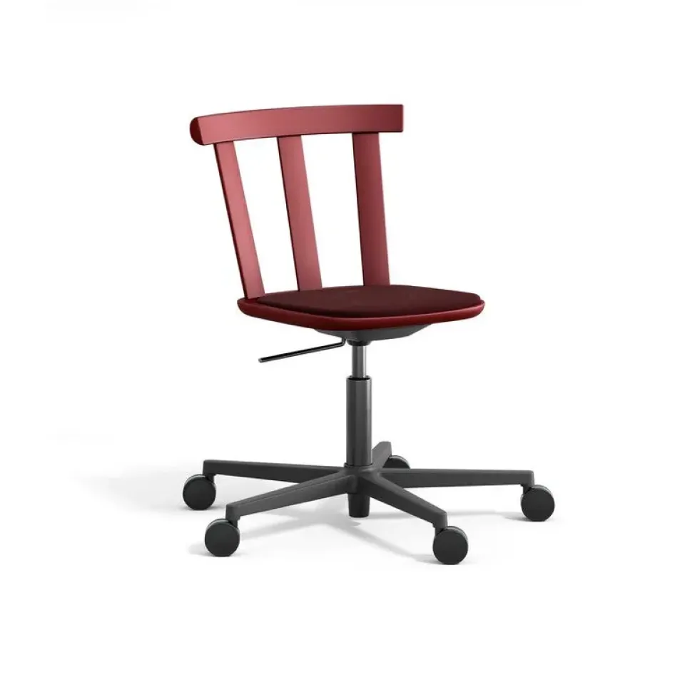 Silla Alt base giratoria con asiento tapizado abedul, Hallingdal 65-694 maroon-lingon 19*Stolab Discount