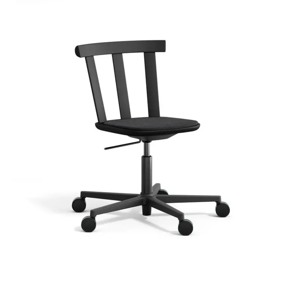 Silla Alt base giratoria con asiento tapizado abedul, Hallingdal 65-180 -mate 99*Stolab Online
