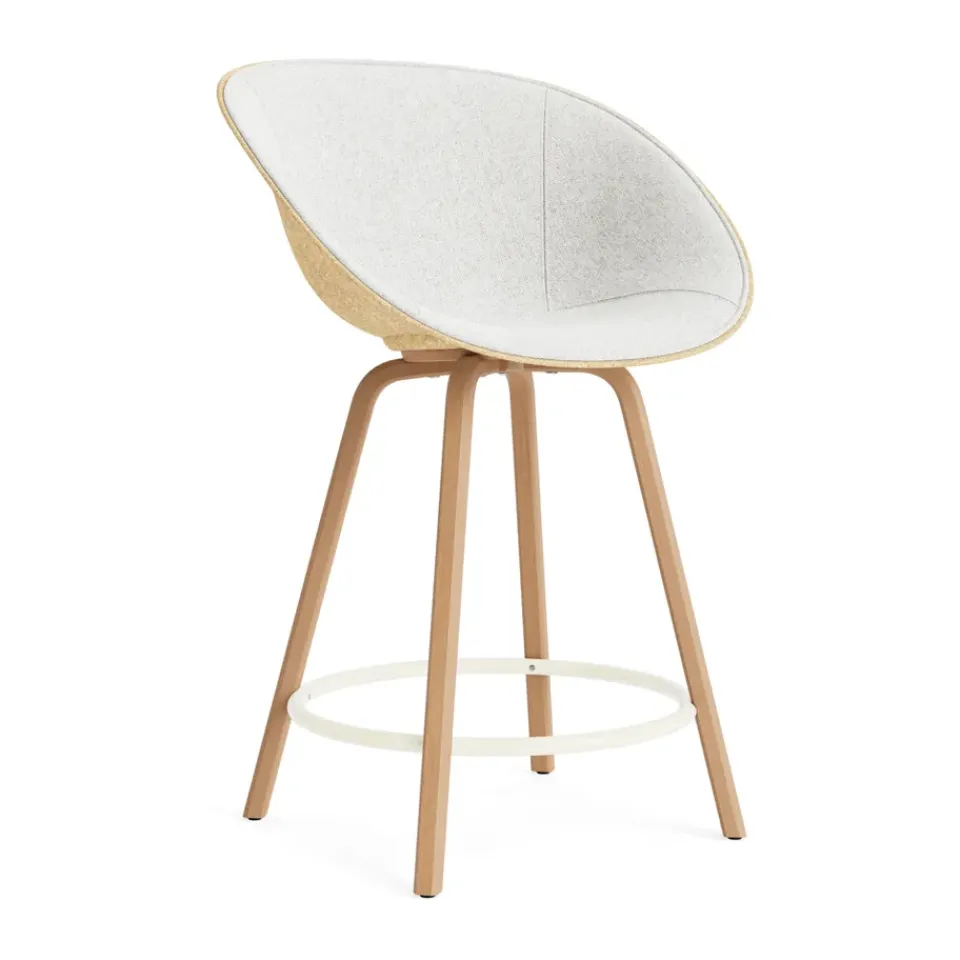 Silla asiento tapizado Mat Bar Armchair 65 cm, Hallingdal 110-hemp-beech-cream steel*Normann Copenhagen Outlet