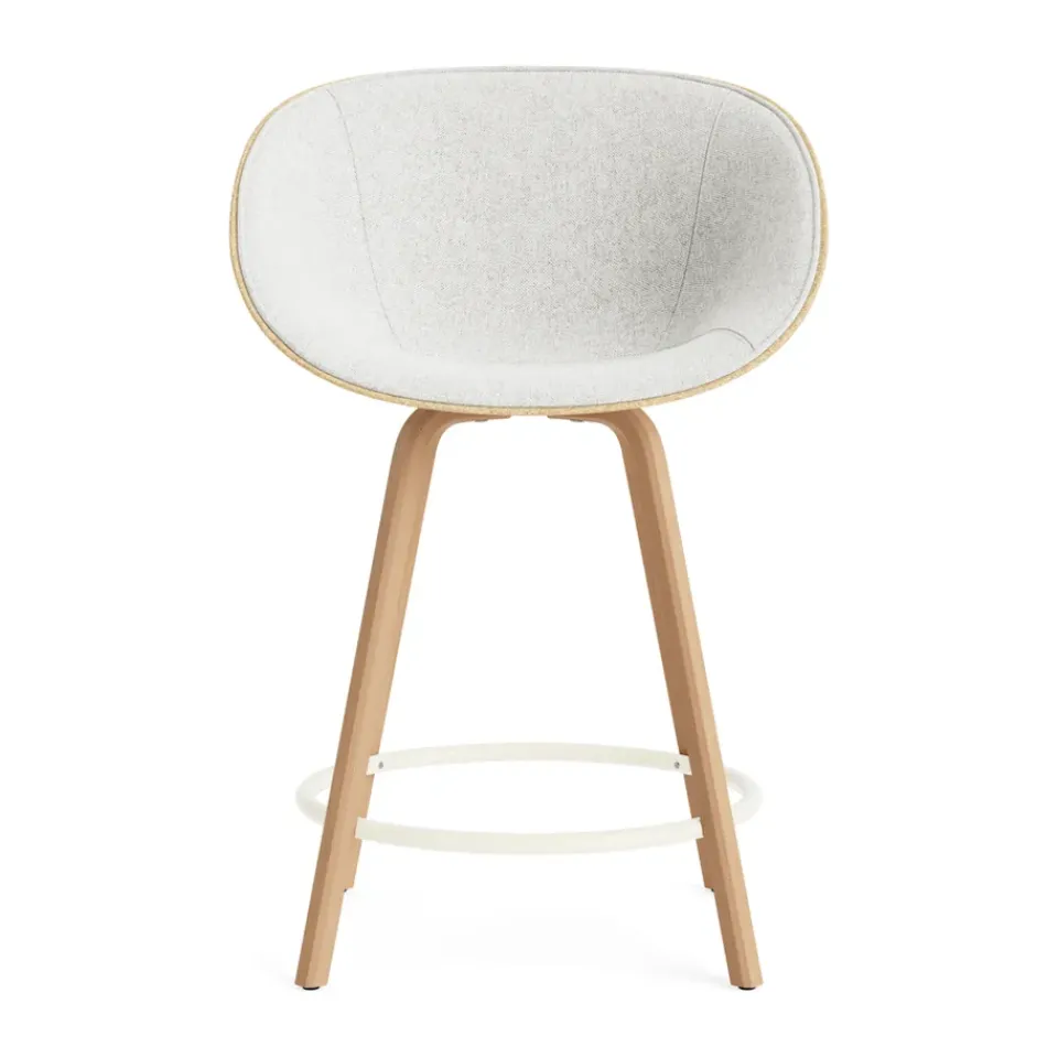 Silla asiento tapizado Mat Bar Armchair 65 cm, Hallingdal 110-hemp-beech-cream steel*Normann Copenhagen Outlet