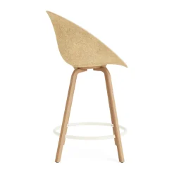 Silla asiento tapizado Mat Bar Armchair 65 cm, Hallingdal 110-hemp-beech-cream steel*Normann Copenhagen Outlet