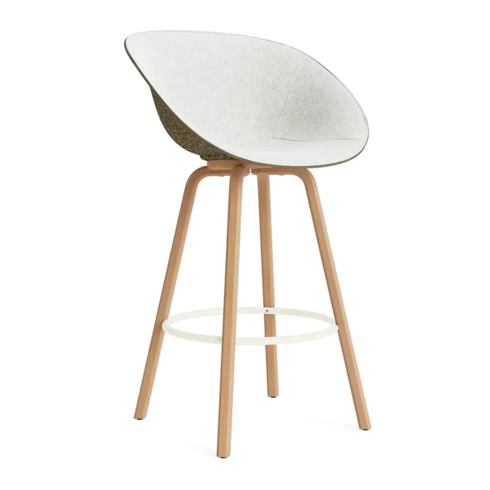 Silla asiento tapizado Mat Bar Armchair 75 cm, Hallingdal 110-seaweed-beech-cream steel*Normann Copenhagen Clearance