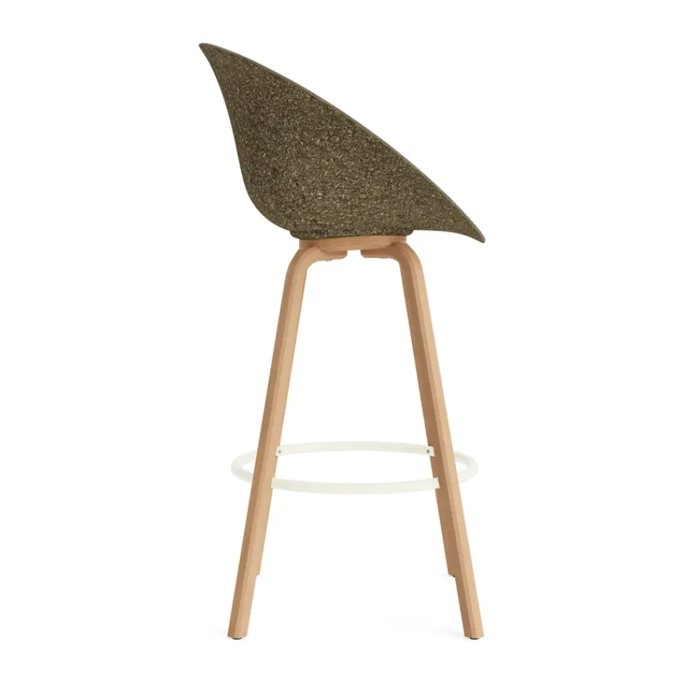 Silla asiento tapizado Mat Bar Armchair 75 cm, Hallingdal 110-seaweed-beech-cream steel*Normann Copenhagen Clearance