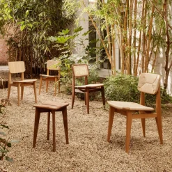 Silla C-Chair, American walnut, asiento y respaldo trenzado natural*GUBI Outlet