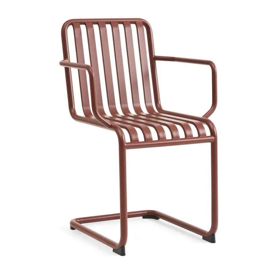 Silla con brazos Palissade Cantilever, Iron red*HAY New