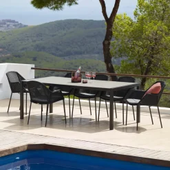 Silla con reposabrazos apilable Breeze weave, Black*Cane-line Outlet