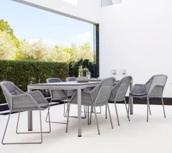 Silla con reposabrazos apilable Breeze weave, Taupe*Cane-line New